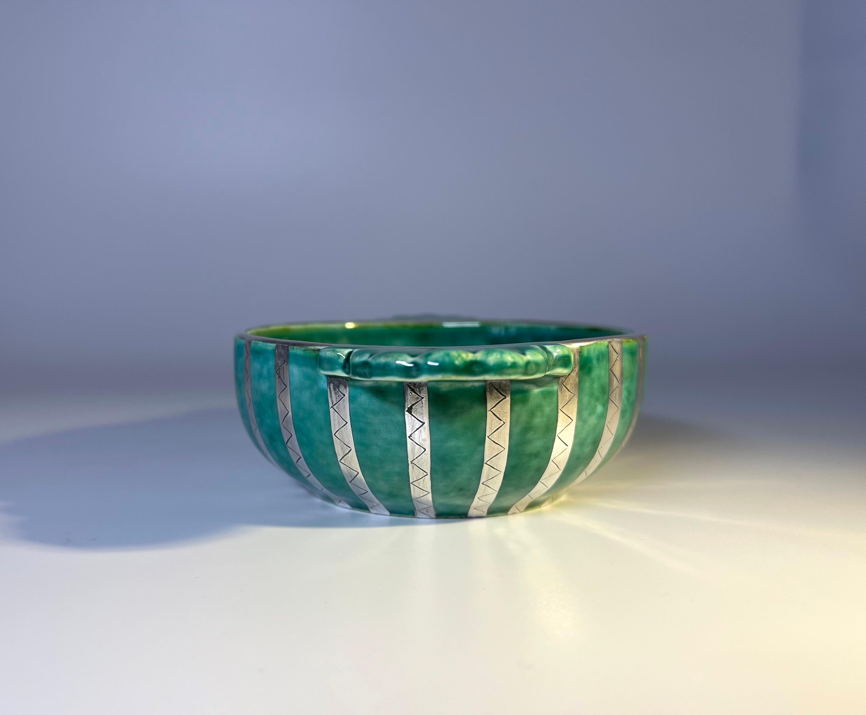 20th Century Quaich Stoneware Loving Cup by Wilhelm Kage, Argenta, Gustavsberg, Sweden 1960s