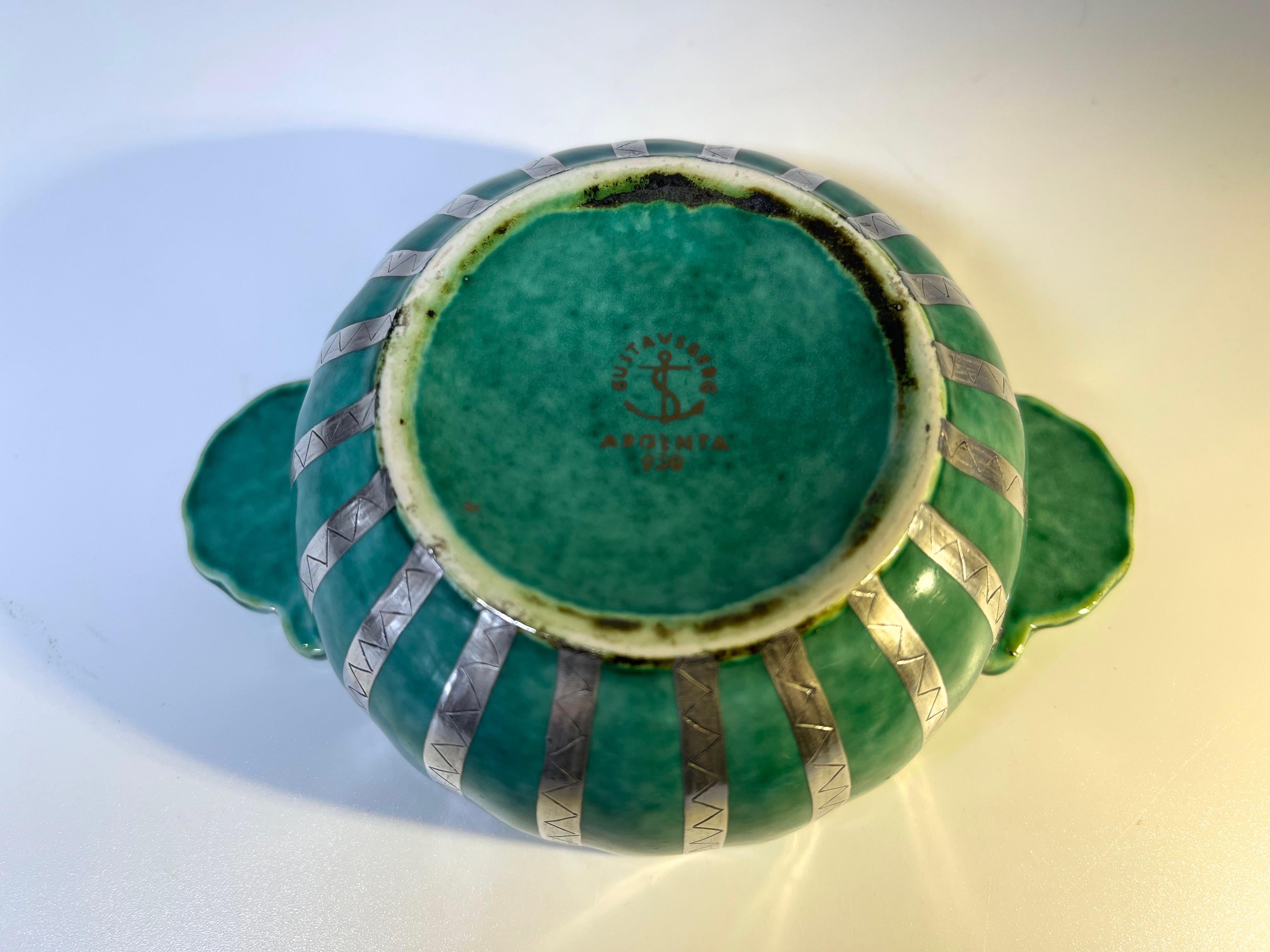 Quaich Stoneware Loving Cup by Wilhelm Kage, Argenta, Gustavsberg, Sweden 1960s 1
