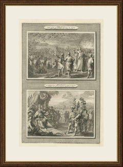 Quails in the Camp and the Spies Return from Canaan, Mortier Bible circa 1700
