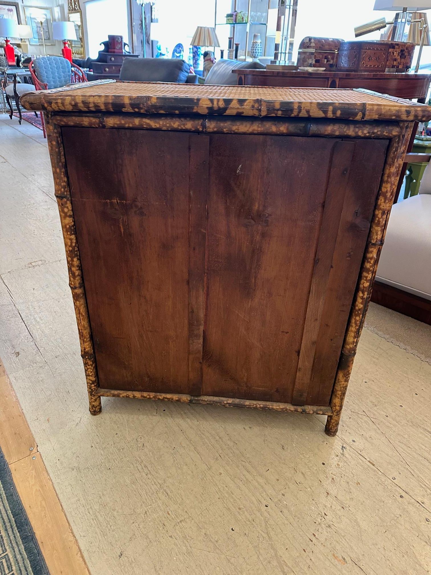 Quaint Bamboo & Rattan Small Chest of Drawers For Sale 7