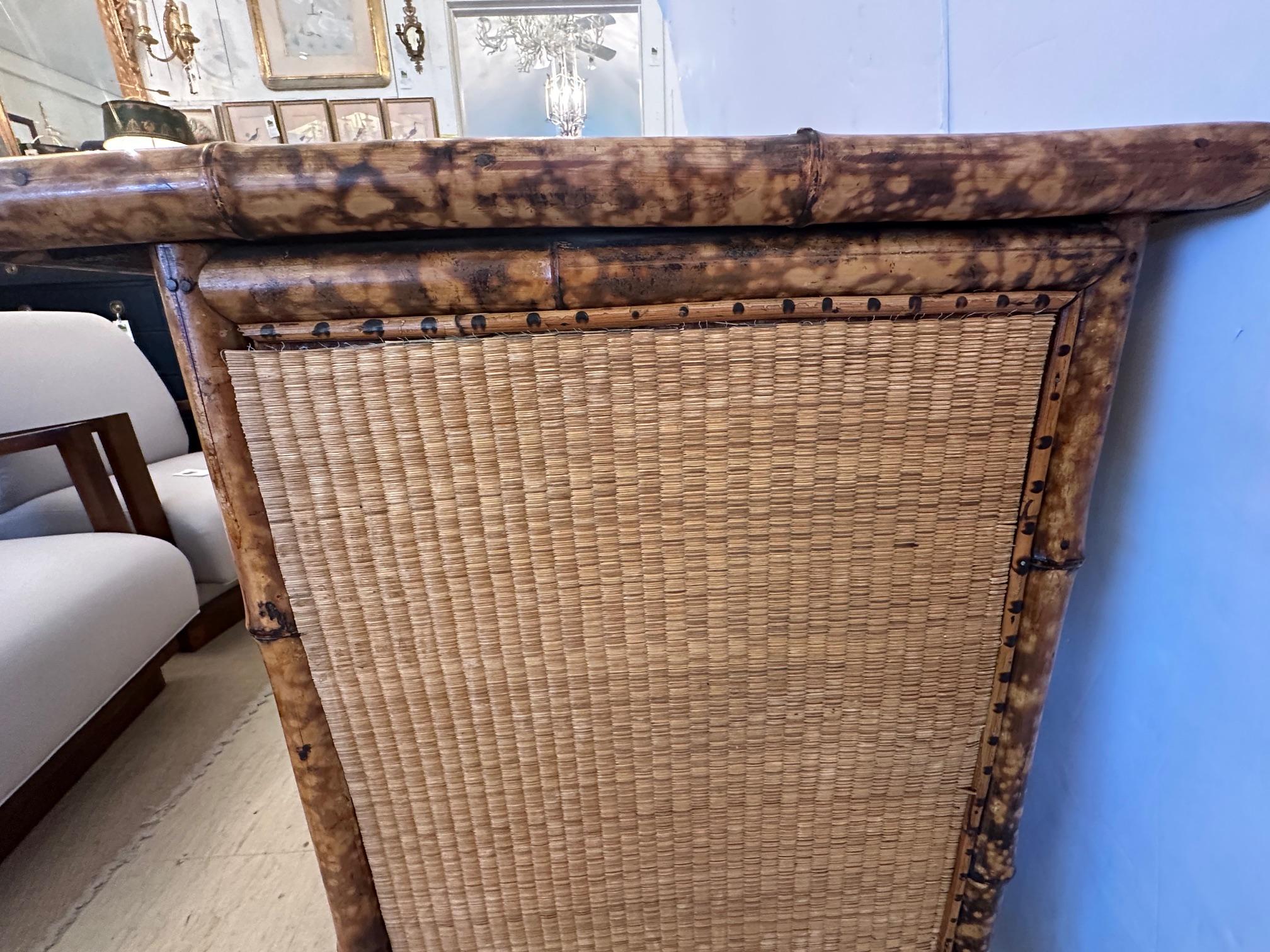 Quaint Bamboo & Rattan Small Chest of Drawers For Sale 1