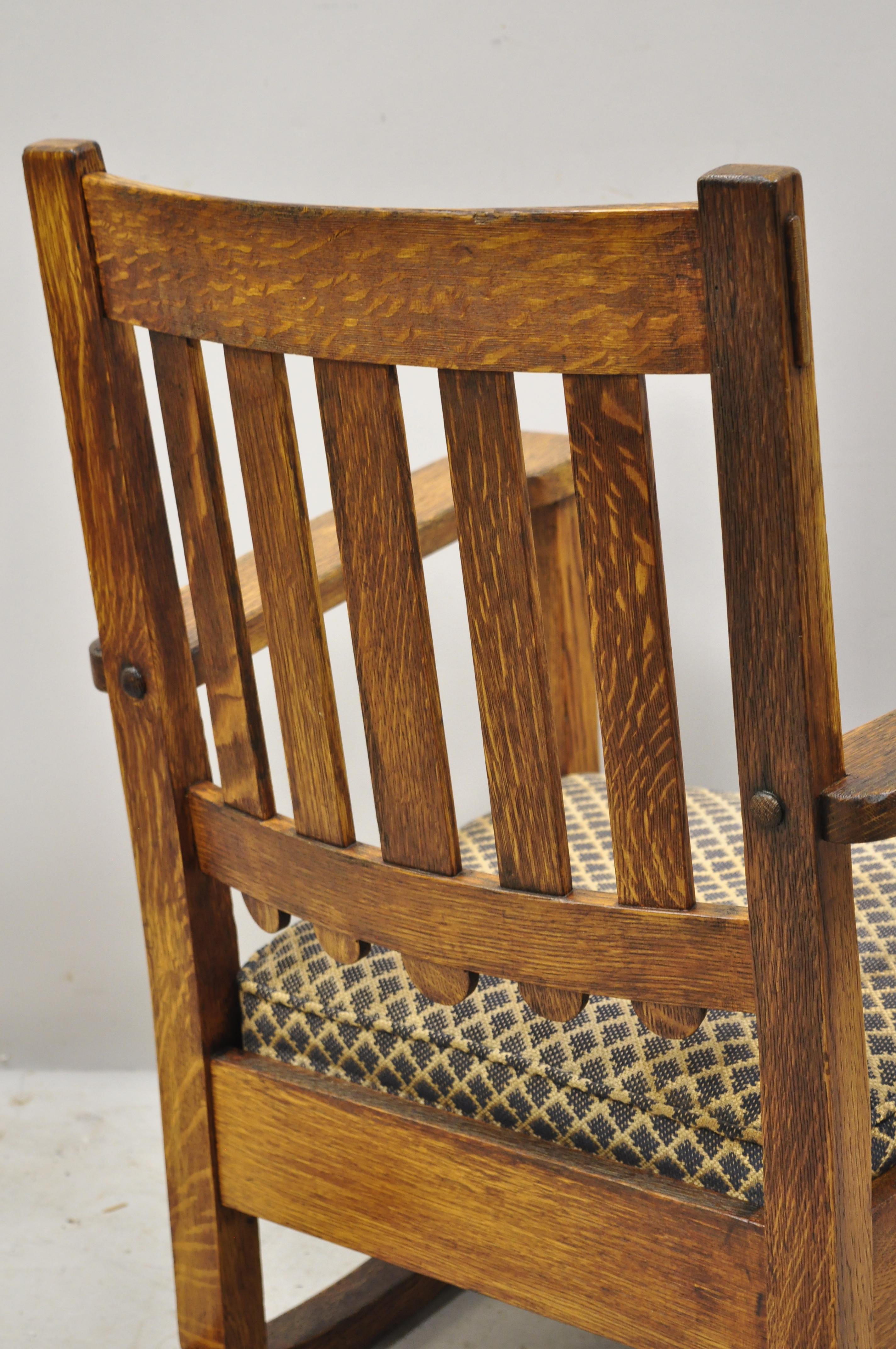 Quaint Furniture Stickley Brothers Slat Back Mission Oak Rocker Rocking Chair 1