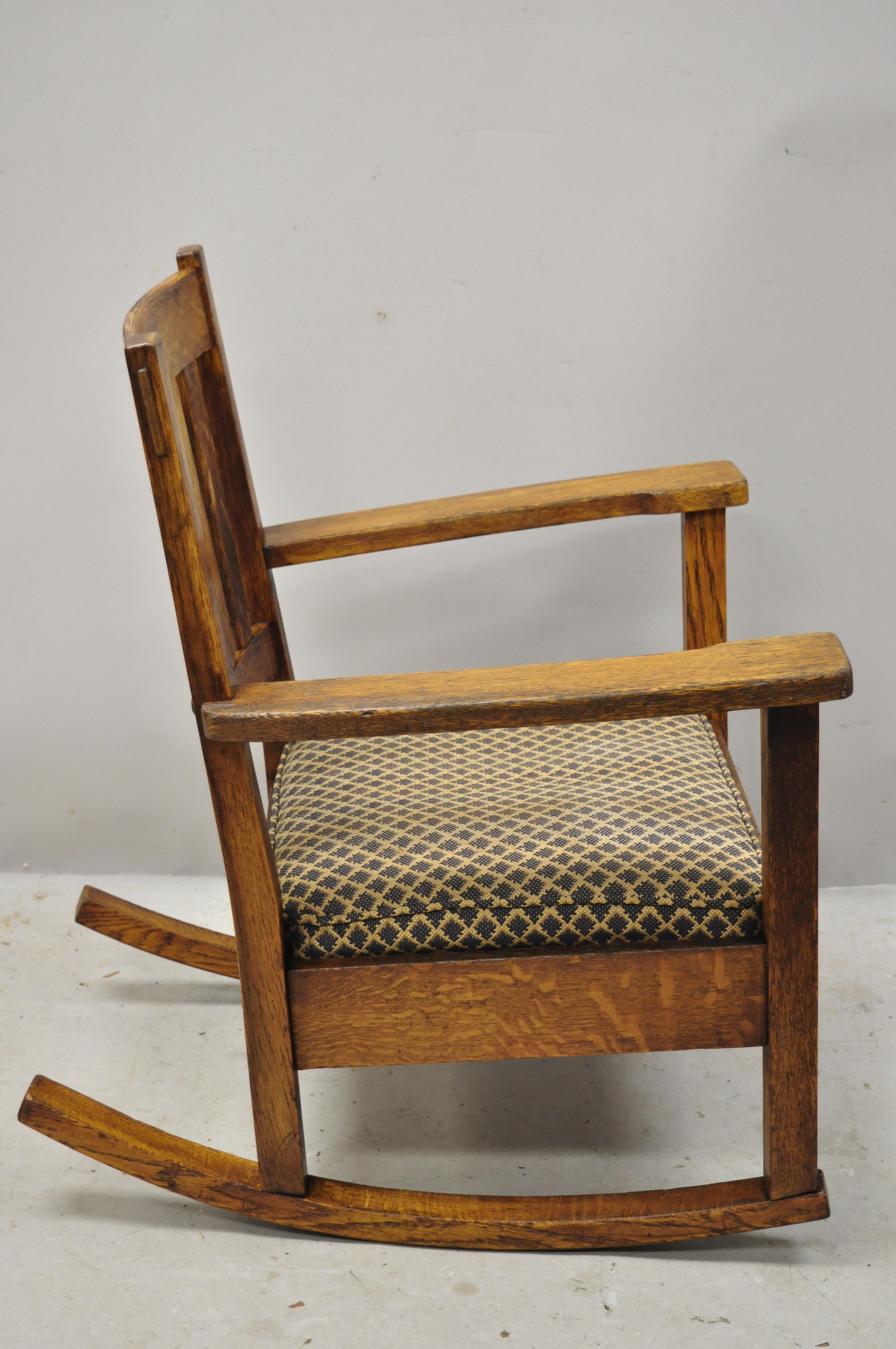 Quaint Furniture Stickley Brothers Slat Back Mission Oak Rocker Rocking Chair 3