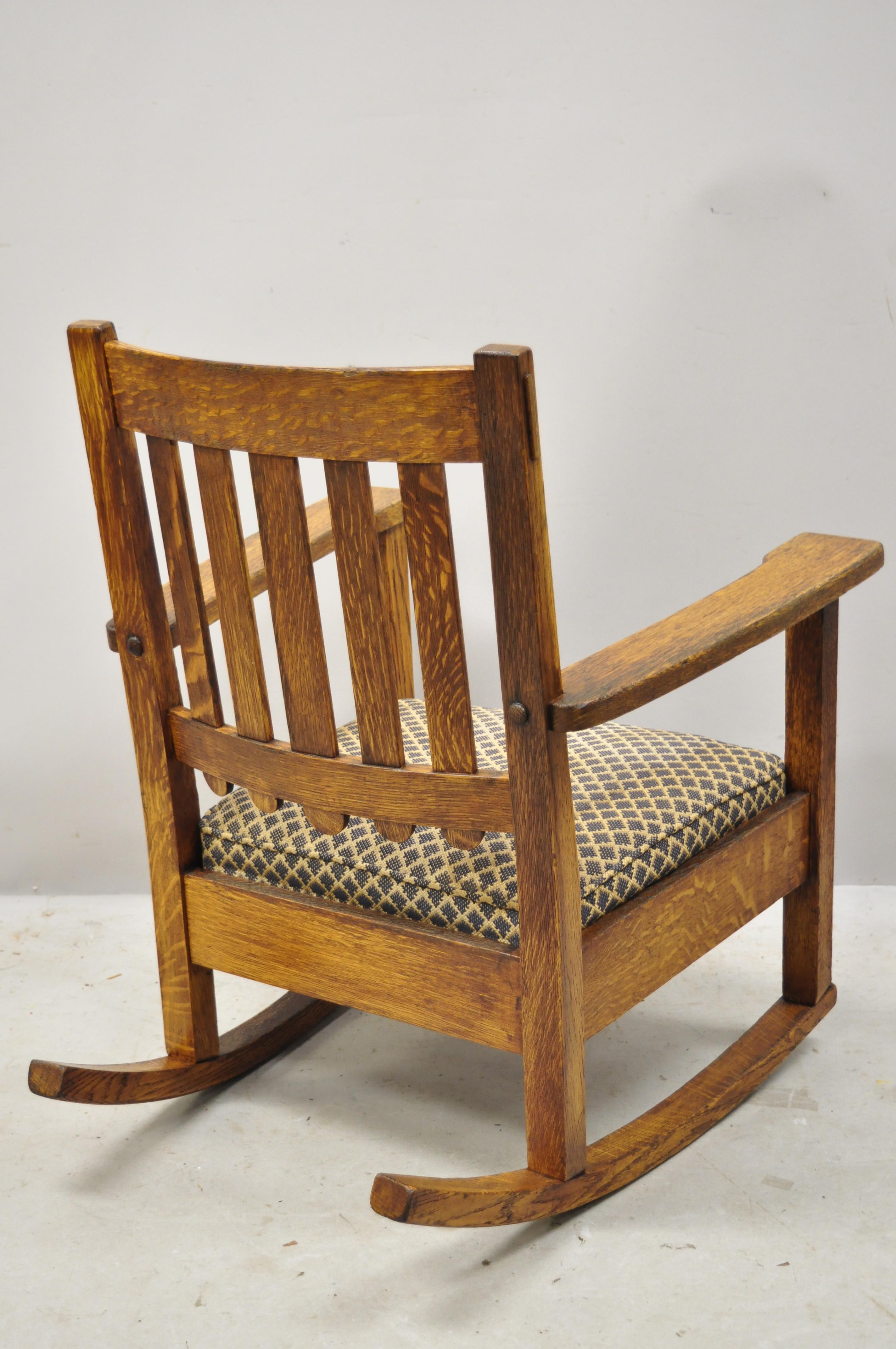Arts and Crafts Quaint Furniture Stickley Brothers Slat Back Mission Oak Rocker Rocking Chair