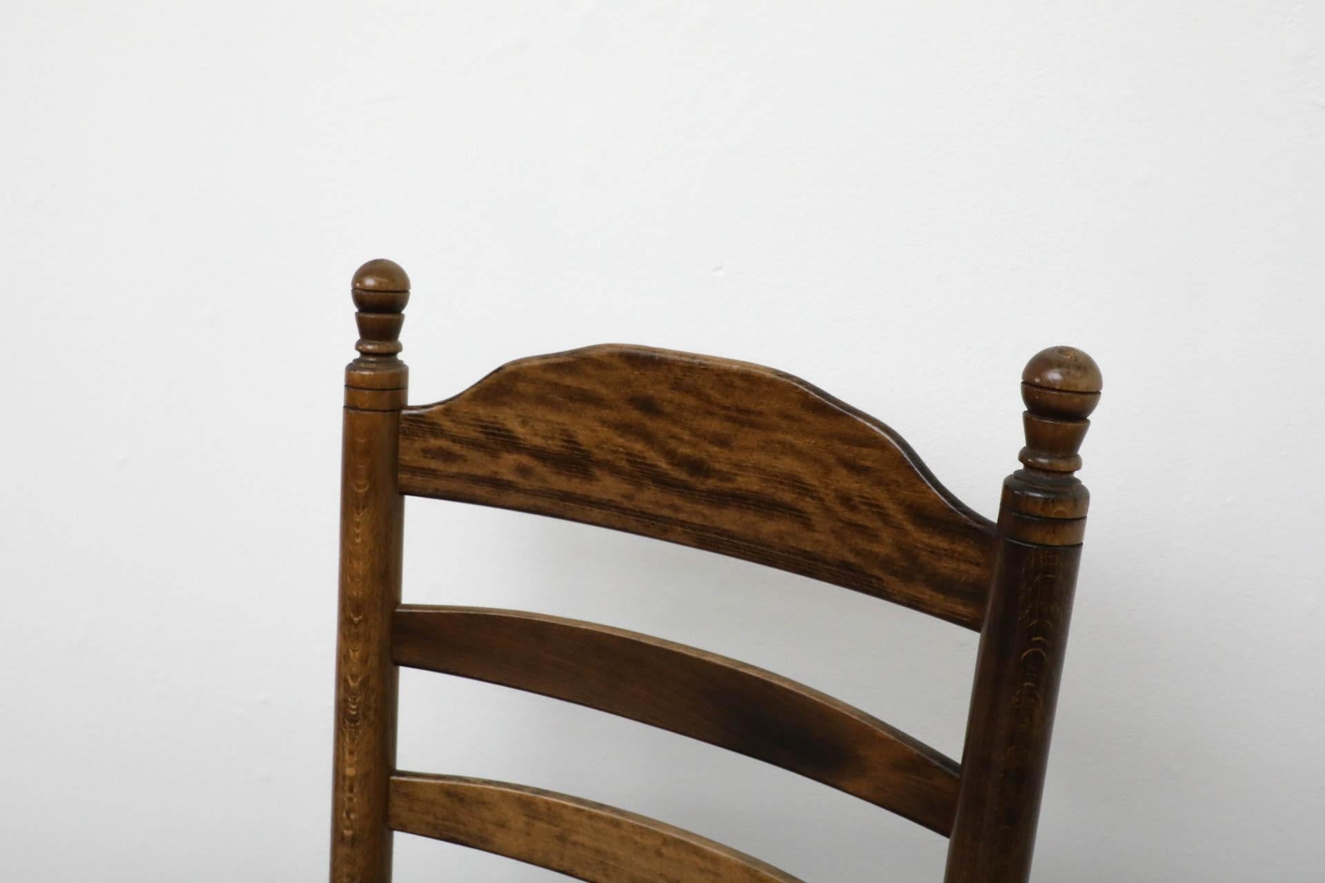 Quaker Style Tall Ladder Back Dining Chairs with Hand-Woven Rush Seats 2