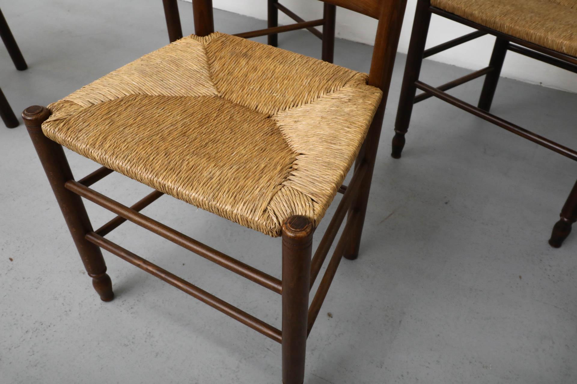 Quaker Style Tall Ladder Back Dining Chairs with Hand-Woven Rush Seats 3