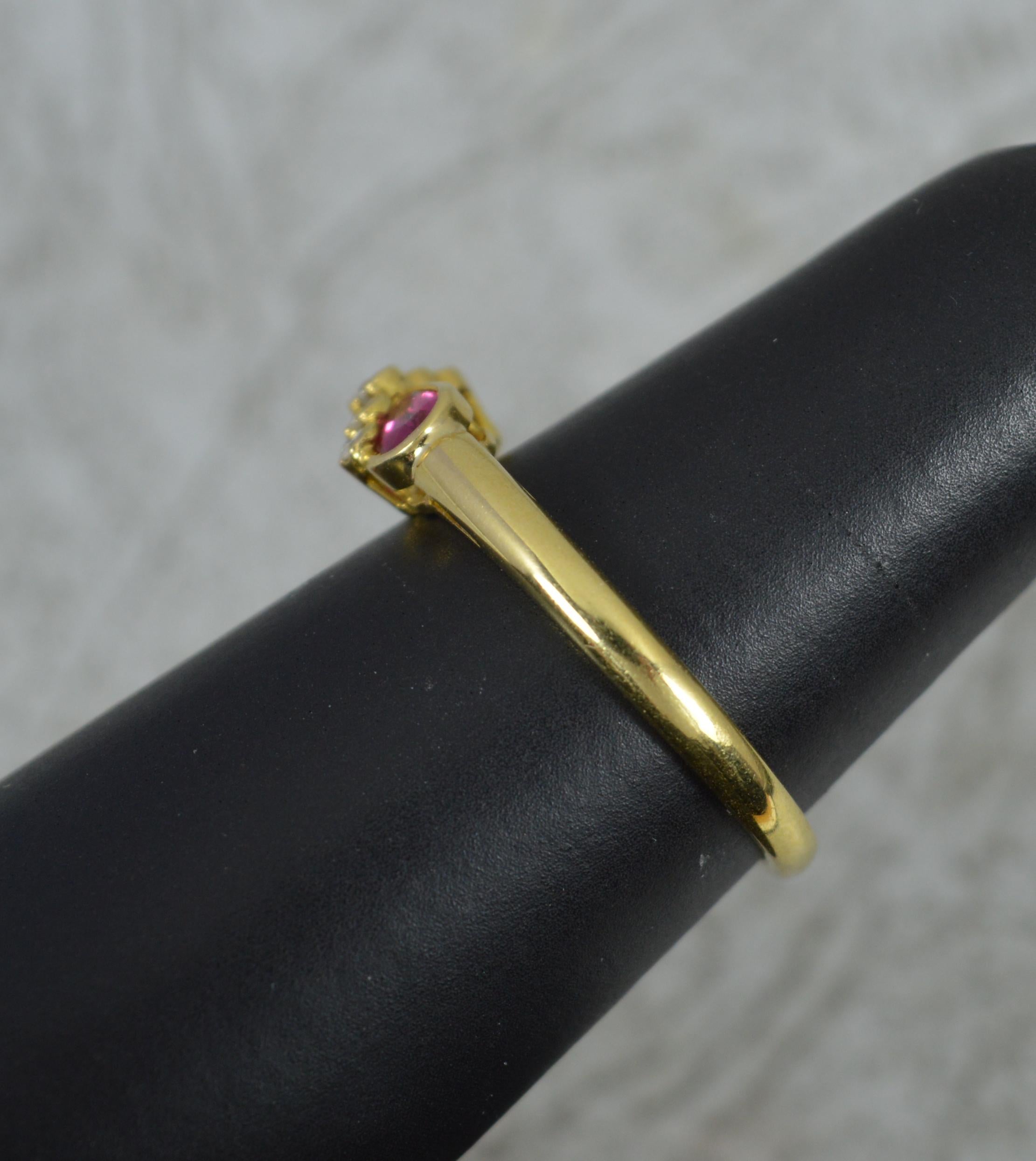 Quality 18 Carat Gold Ruby and Diamond Toi Et Moi Cluster Ring 4