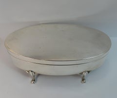 Quality 1921 Walker & Hall Solid Silver Oval Jewellery Box