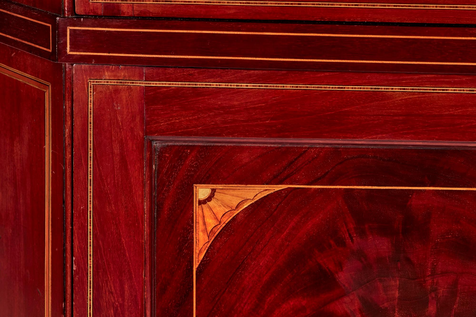 Victorian Quality 19th Century Antique Mahogany Inlaid Corner Cabinet