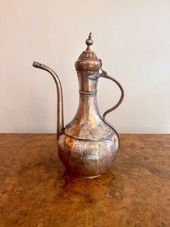 Quality 19th Century antique Middle Eastern copper coffee pot
