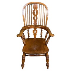 Quality 19th Century Elm & Ash Broad Arm Antique Windsor Chair