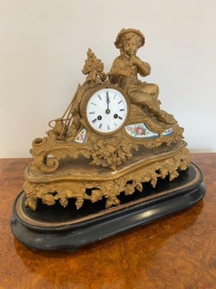 Quality 19th Century French Louis XVI Ormolu & Porcelain Mantle Clock