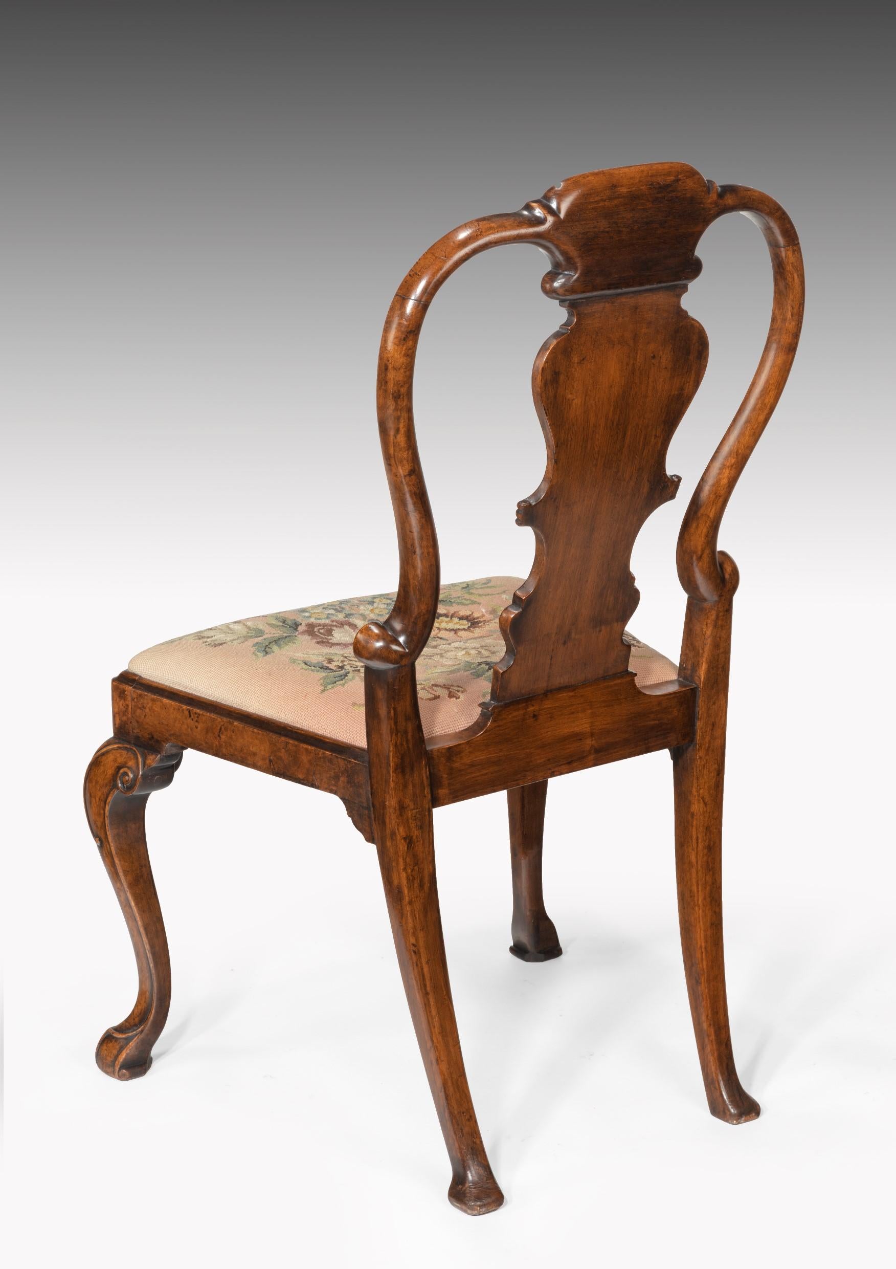 Quality 19th Century Walnut Side Chair with Original Needlework Seat 3
