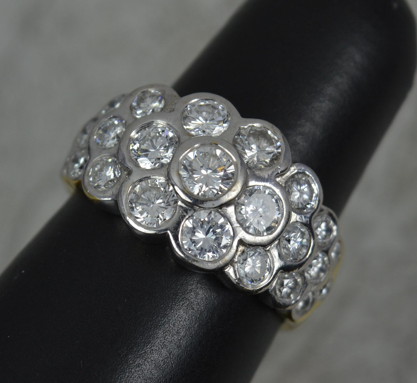 Quality 2.00 Carat Diamond and 18 Carat Gold Cluster Band Ring 6