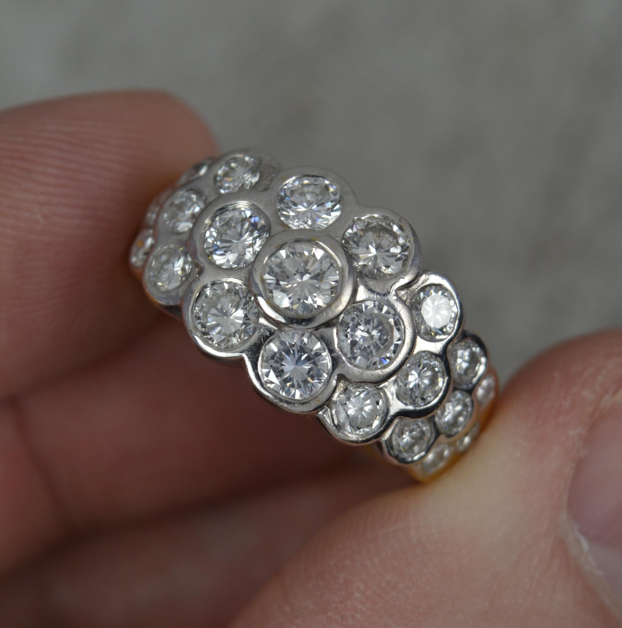 Quality 2.00 Carat Diamond and 18 Carat Gold Cluster Band Ring 1