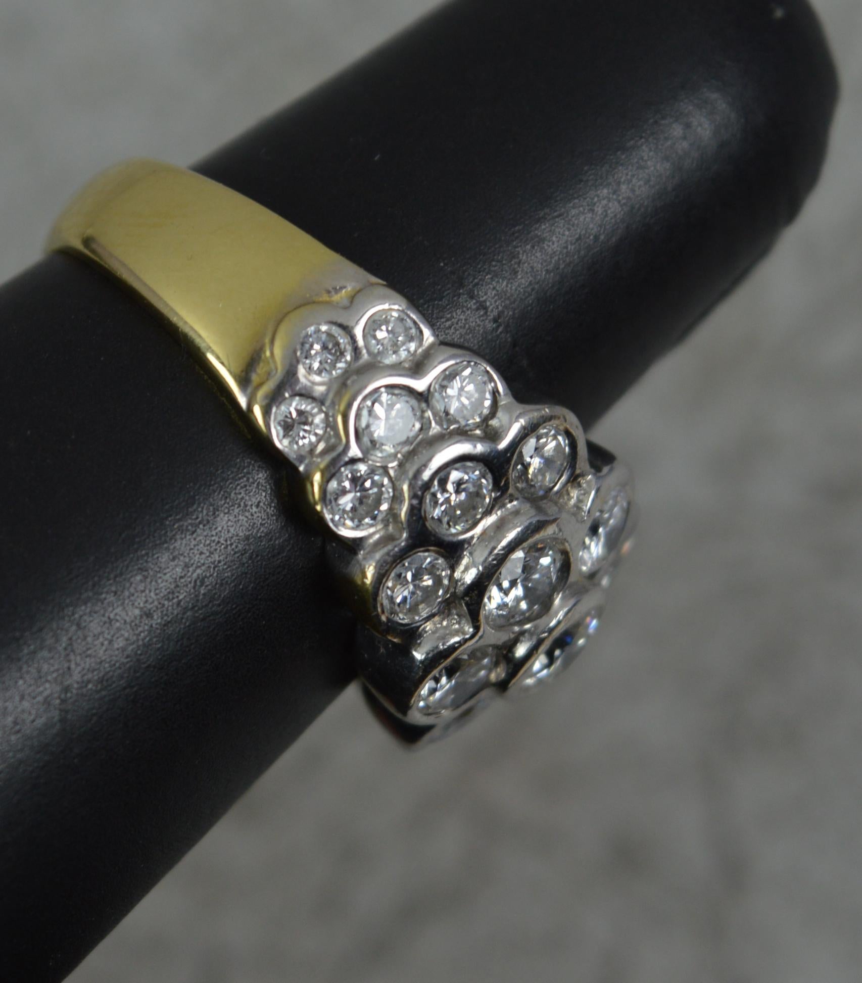 Quality 2.00 Carat Diamond and 18 Carat Gold Cluster Band Ring For Sale 4