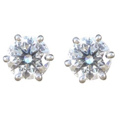 Quality 2.02ct Diamond Stud Earrings in Platinum with GIA Cert F/VS 