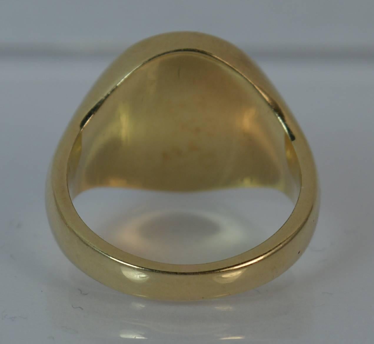 Quality 9 Carat Gold Prancing Bull Intaglio Seal Signet Ring 1