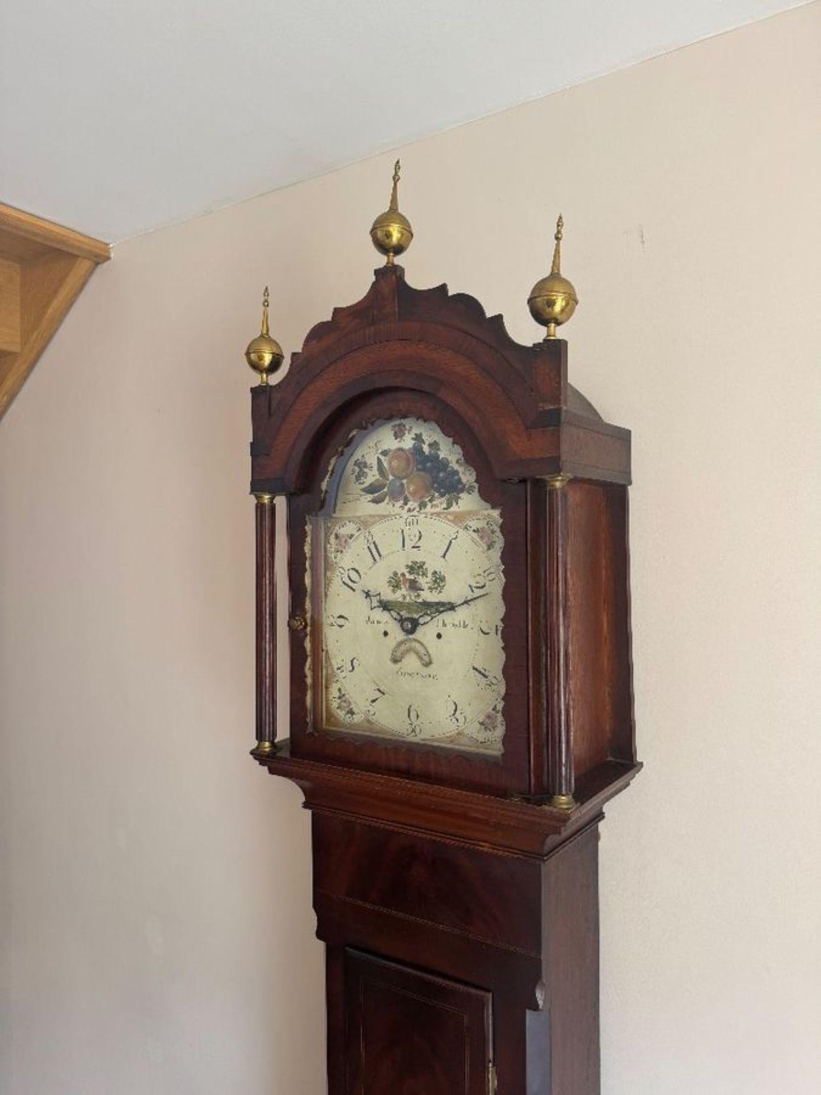 Quality Antique 18th century mahogany longcase clock In Good Condition For Sale In Ipswich, GB