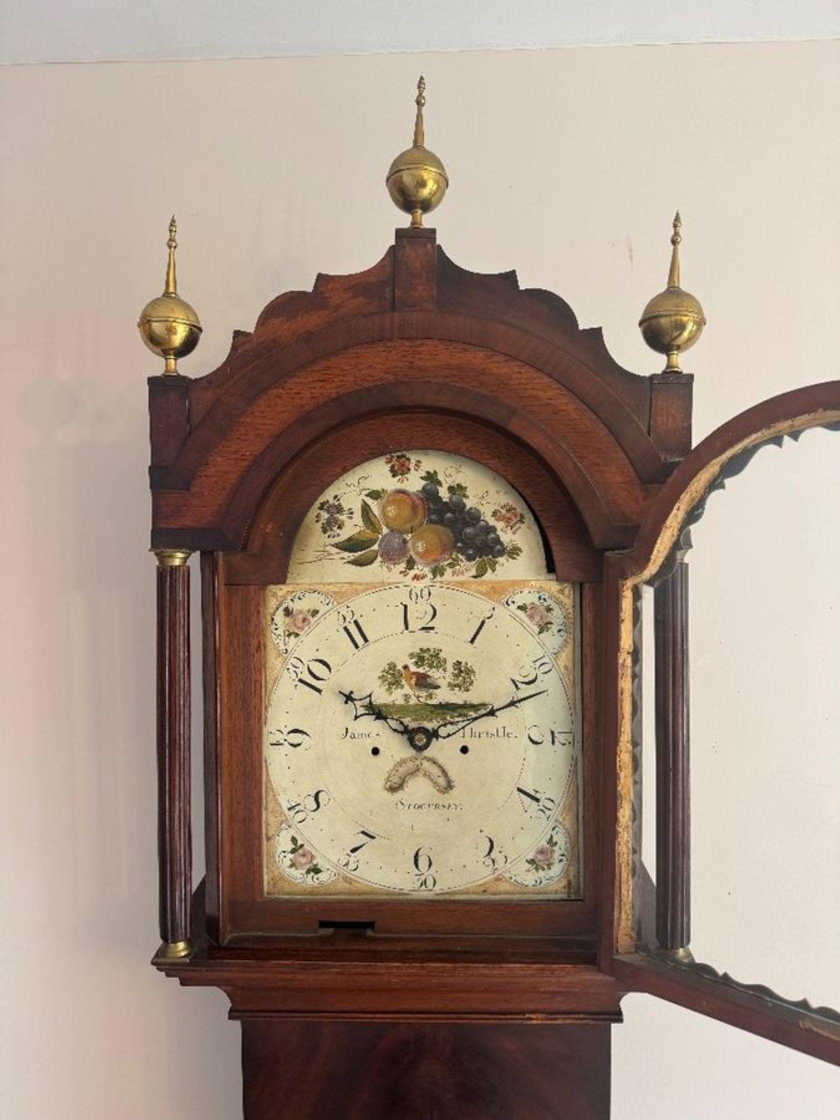 18th Century and Earlier Quality Antique 18th century mahogany longcase clock For Sale