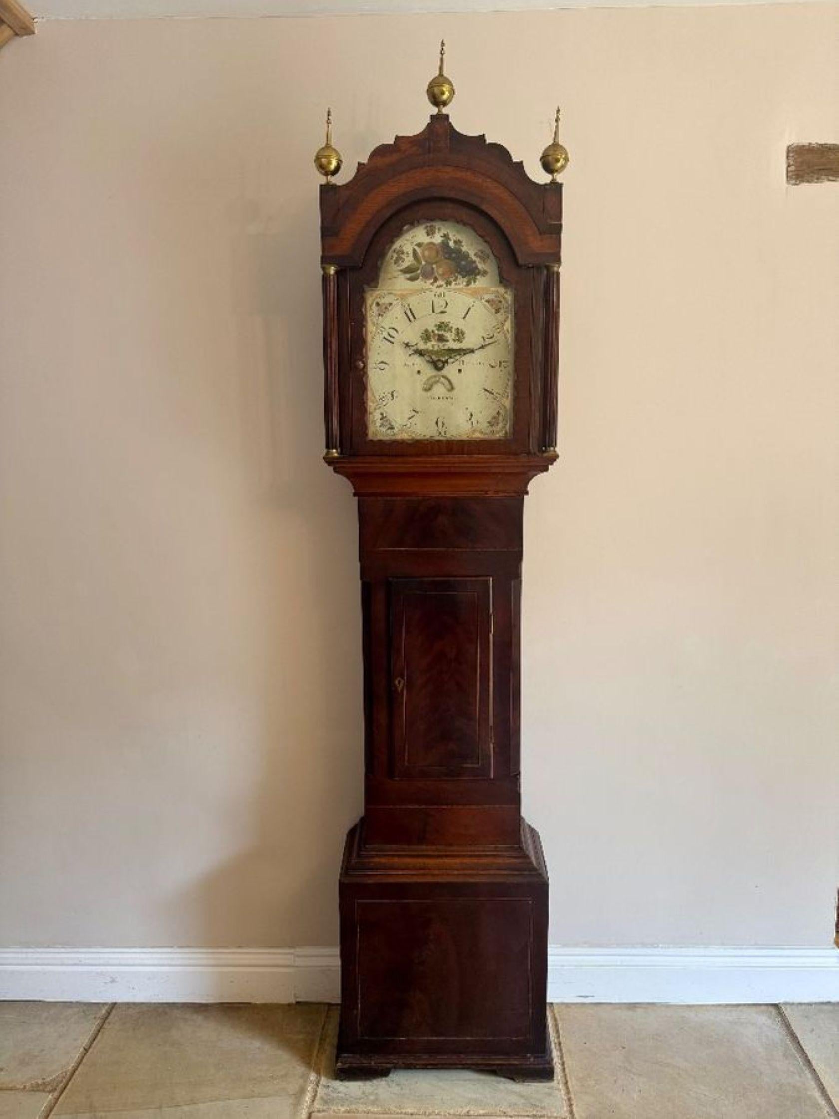 Quality Antique 18th century mahogany longcase clock For Sale 1