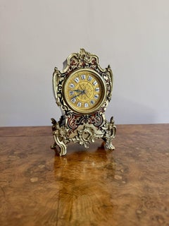 Antico orologio da camino a boulle francese del XIX secolo di qualità
