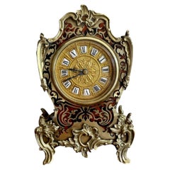 Antico orologio da camino a boulle francese del XIX secolo di qualità