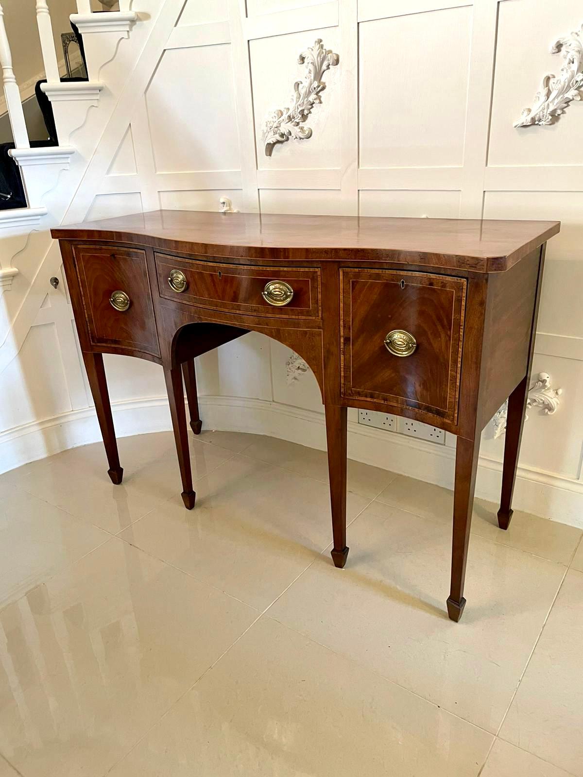 Quality Antique 19th Century Mahogany Serpentine Fronted Sideboard 4