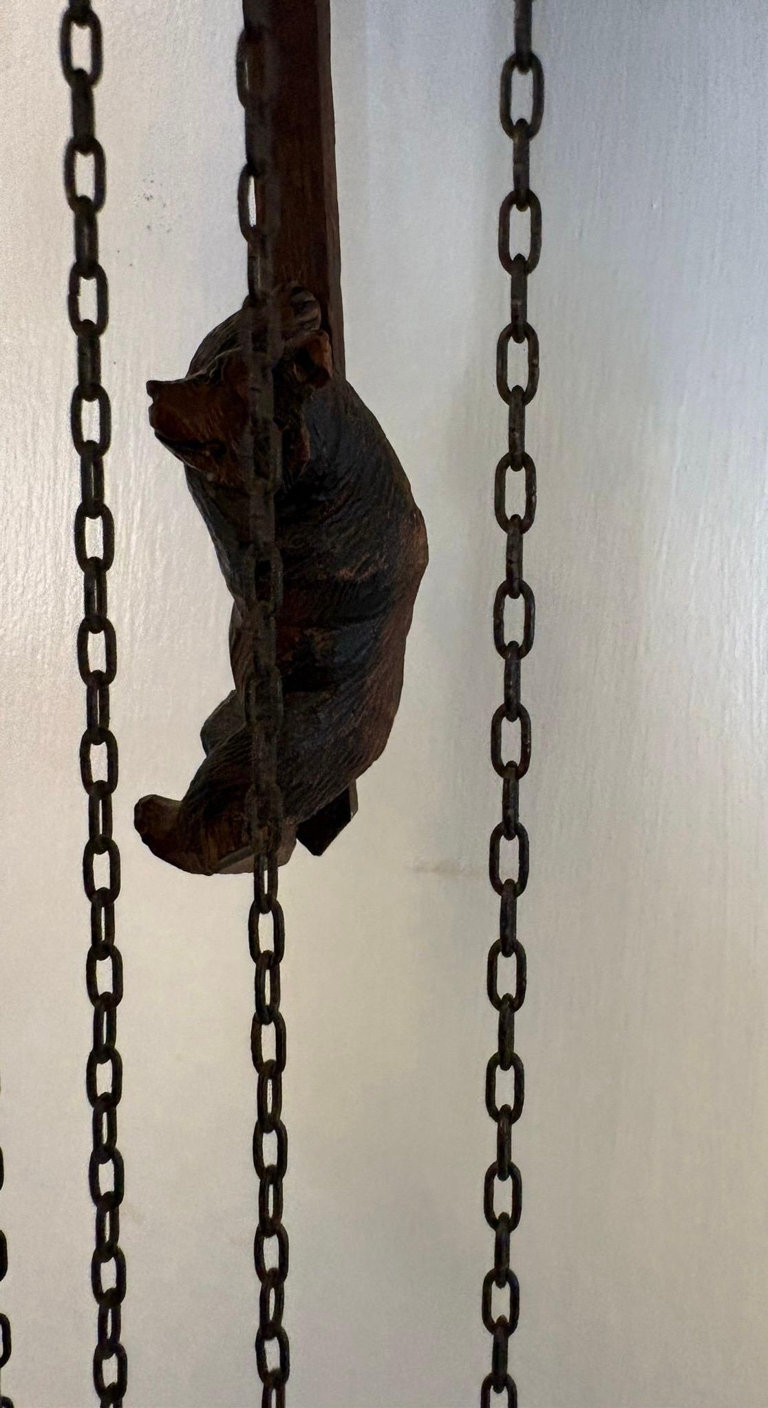 Quality Antique Black Forest Carved Bear Cuckoo Clock For Sale at 1stDibs