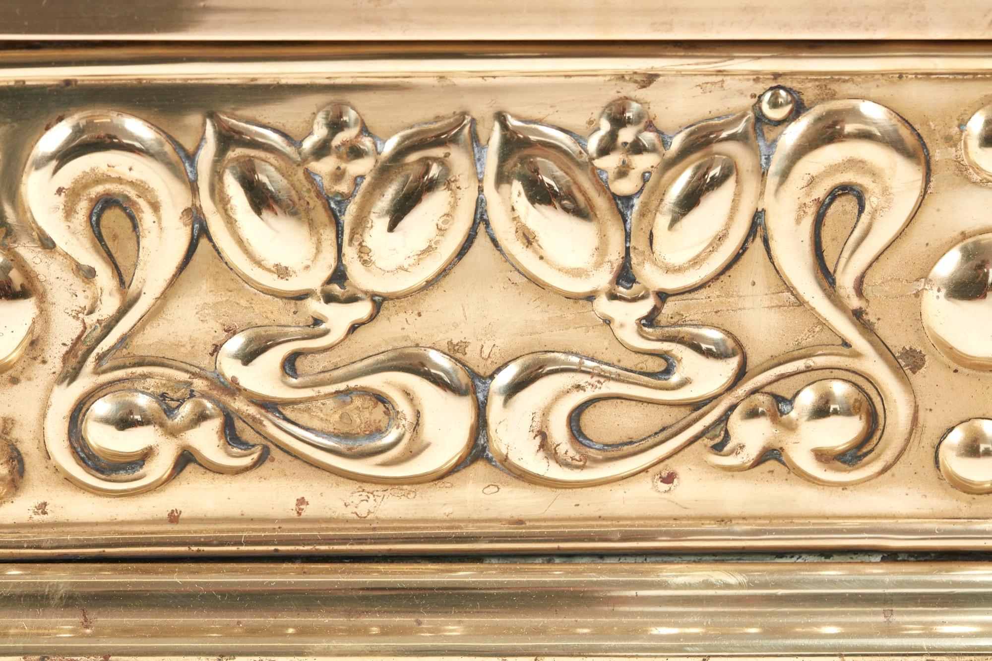 English Quality Antique Brass Art Nouveau Fender