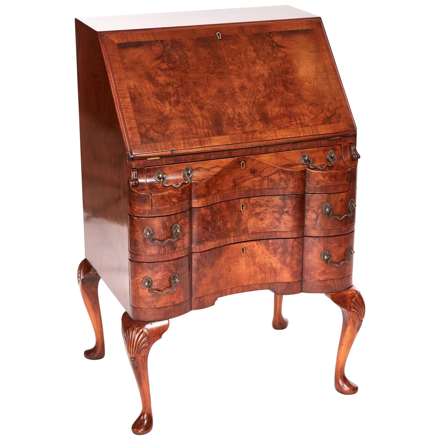 Quality Antique Burr Walnut Bureau For Sale