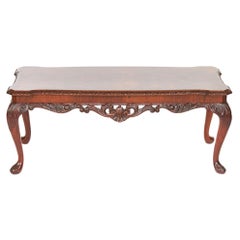  Quality Antique Burr Walnut Carved Coffee Table