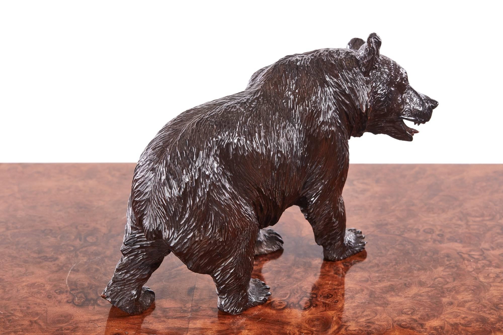 Mid-19th Century Quality Antique Carved Black Forest Bear