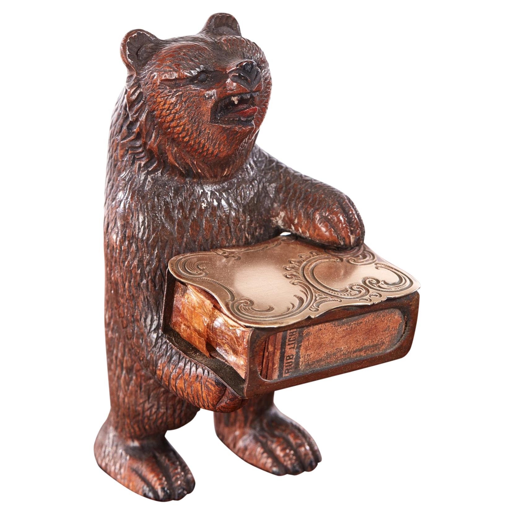 Quality Antique Carved Black Forest Bear