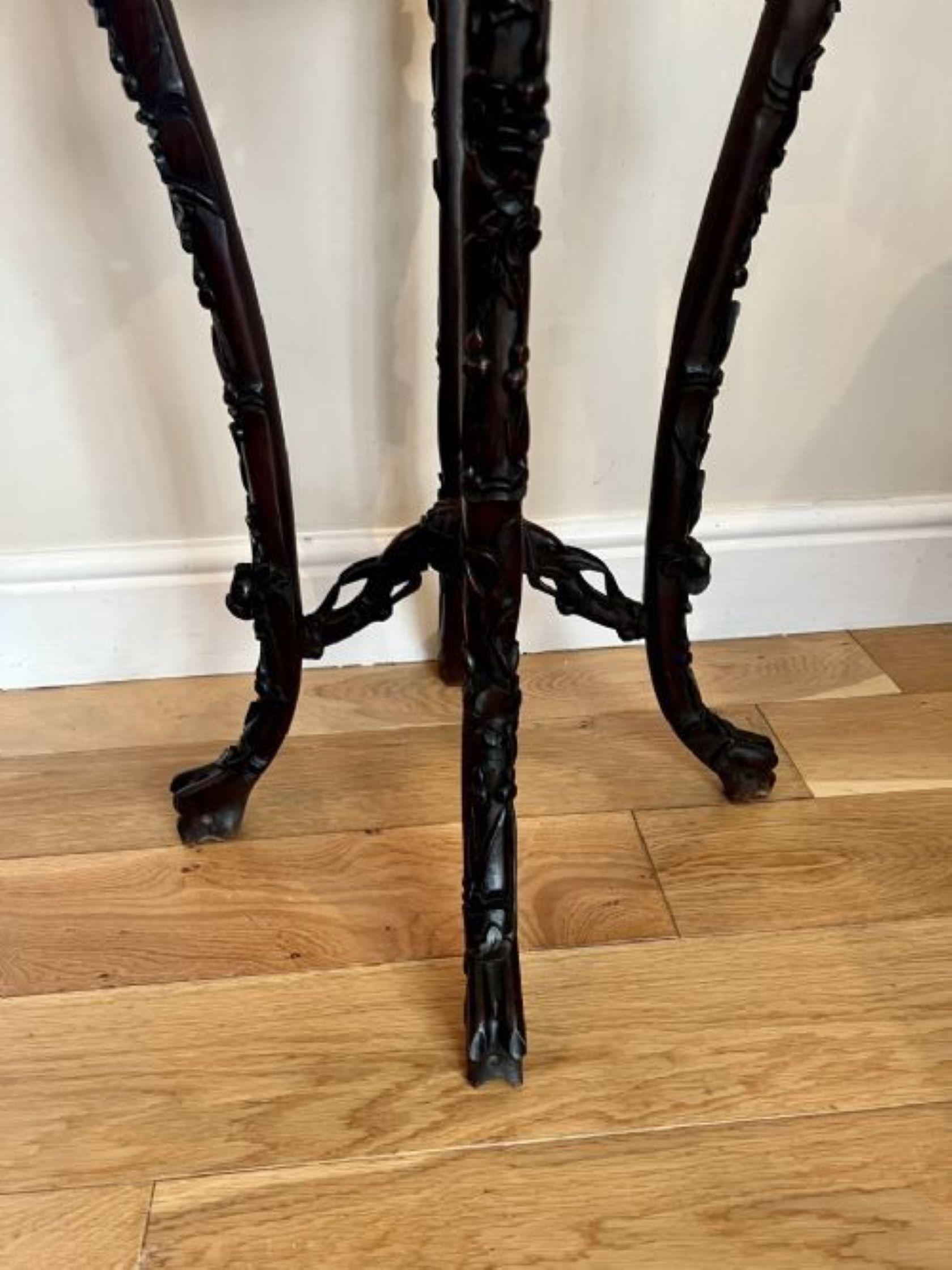 Quality antique carved hardwood Chinese stand  For Sale 5