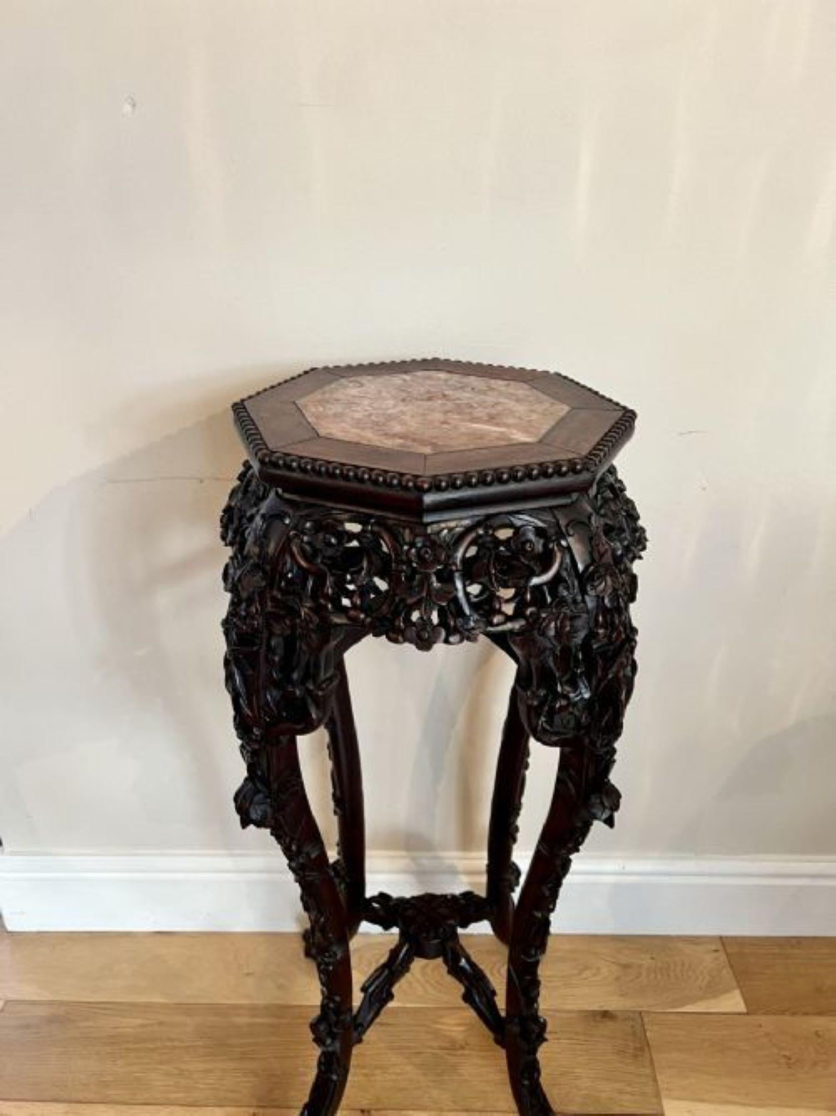 19th Century Quality antique carved hardwood Chinese stand  For Sale