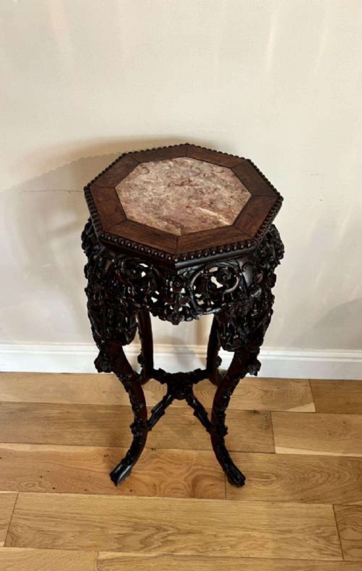 Hardwood Quality antique carved hardwood Chinese stand  For Sale
