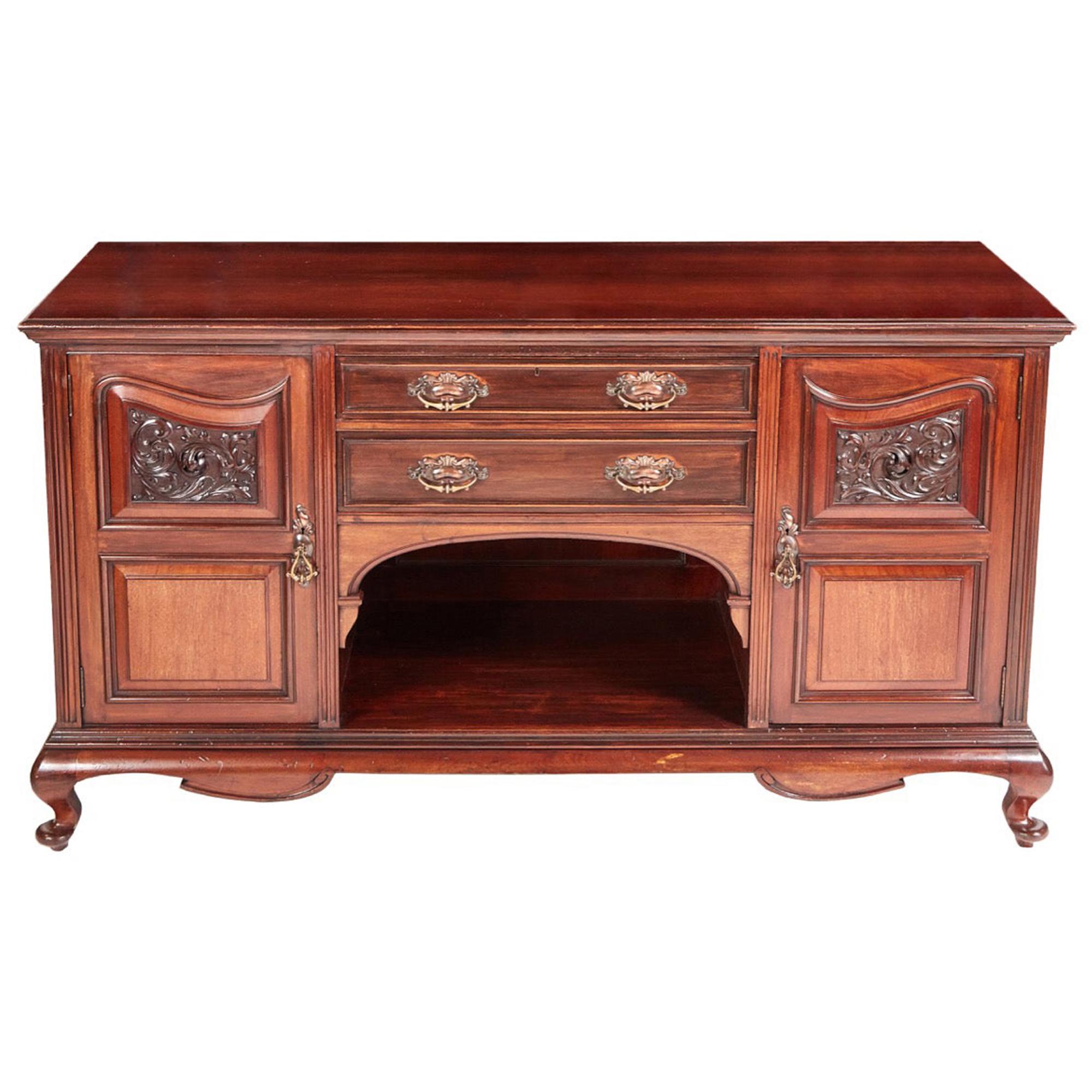 Quality Antique Carved Mahogany Sideboard by Maple & Co For Sale