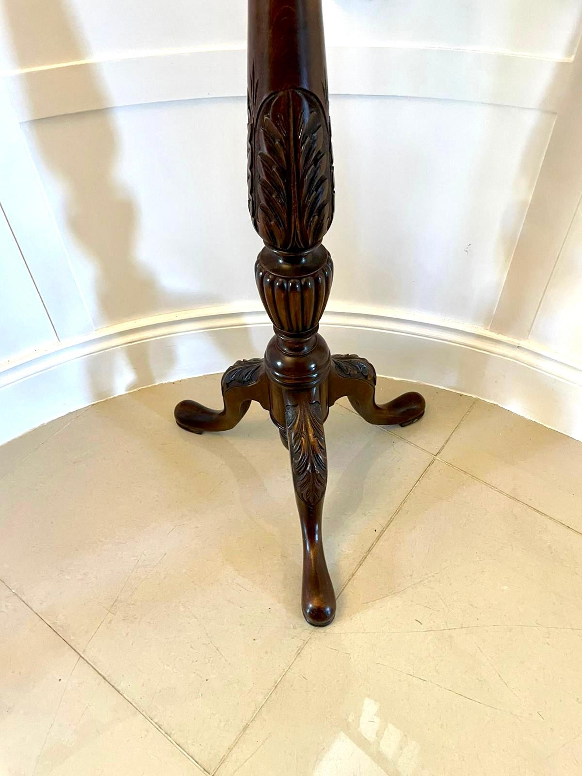 Quality Antique Carved Mahogany Torchere For Sale 6