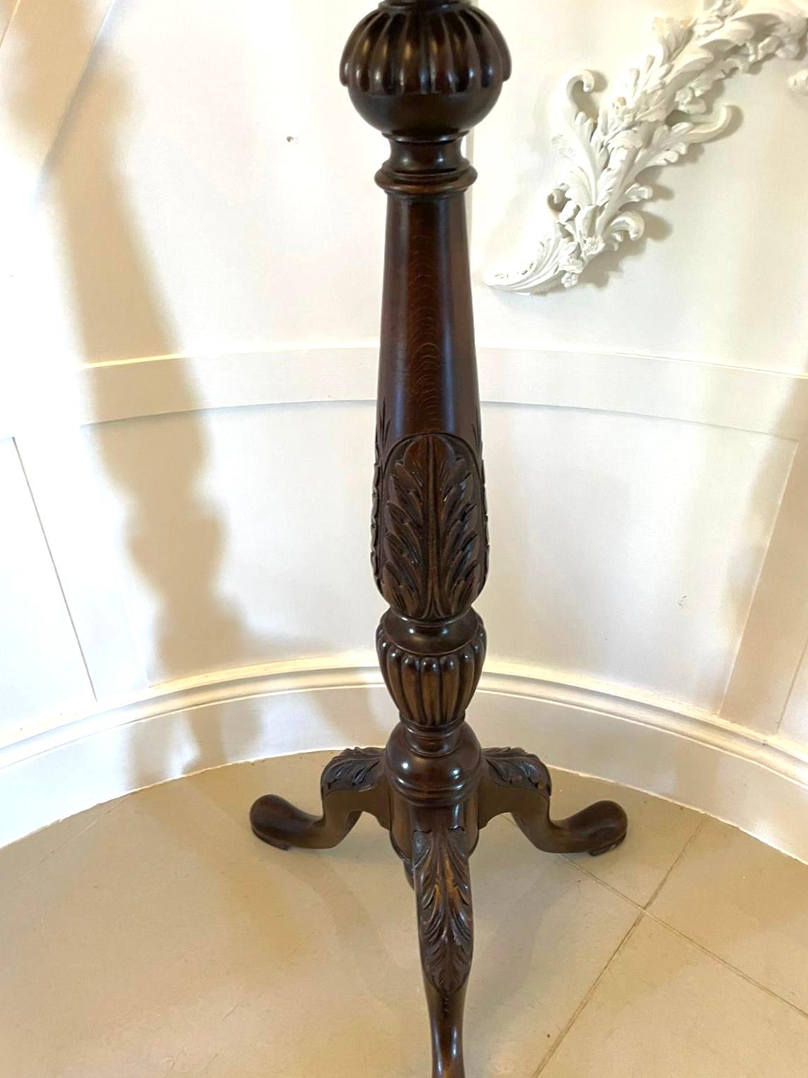 Quality Antique Carved Mahogany Torchere For Sale 7