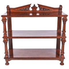 Quality Antique Carved Oak Dumb Waiter