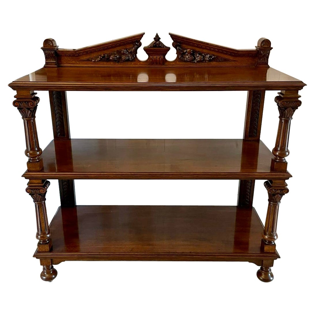 Quality Antique Carved Oak Dumbwaiter For Sale