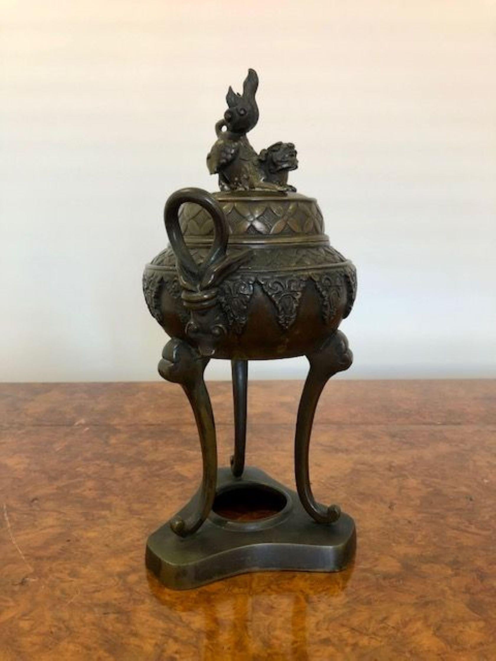Quality Antique Chinese Bronze Incense Vase 1
