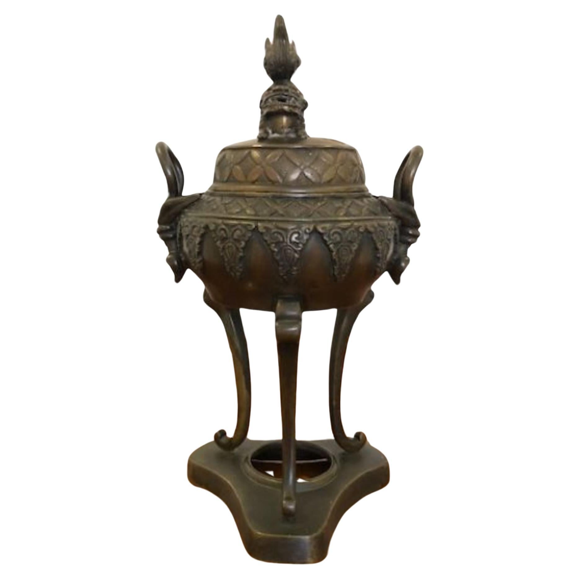 Quality Antique Chinese Bronze Incense Vase