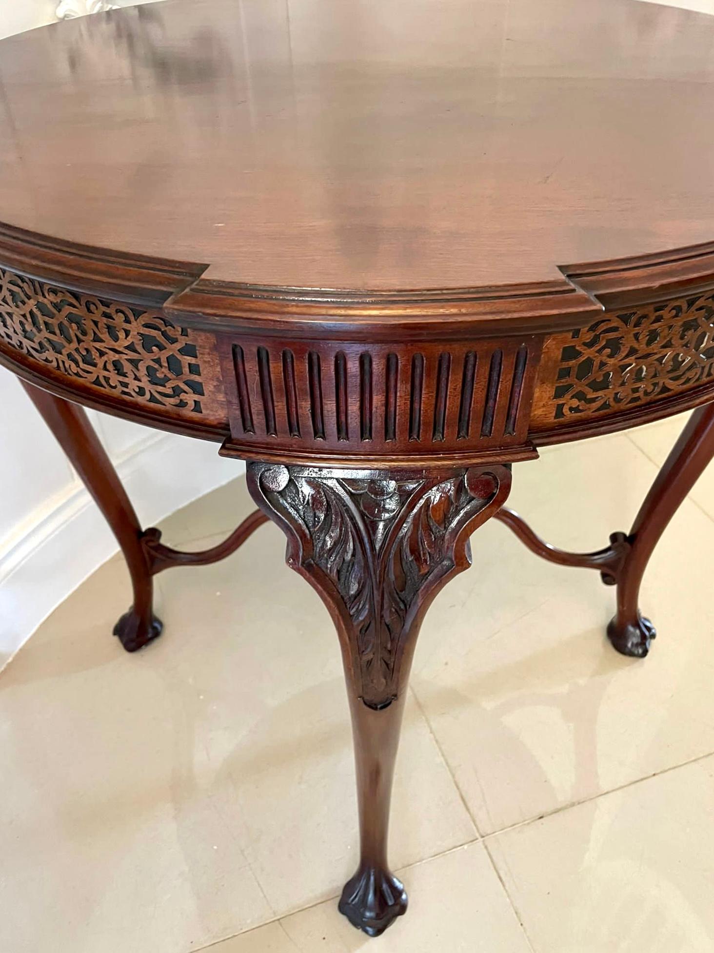 Quality Antique 'Chippendale Revival' Mahogany Centre Table For Sale 3