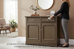 Buffet ancien de grande qualité, peint en couleur chocolat, XIXe siècle