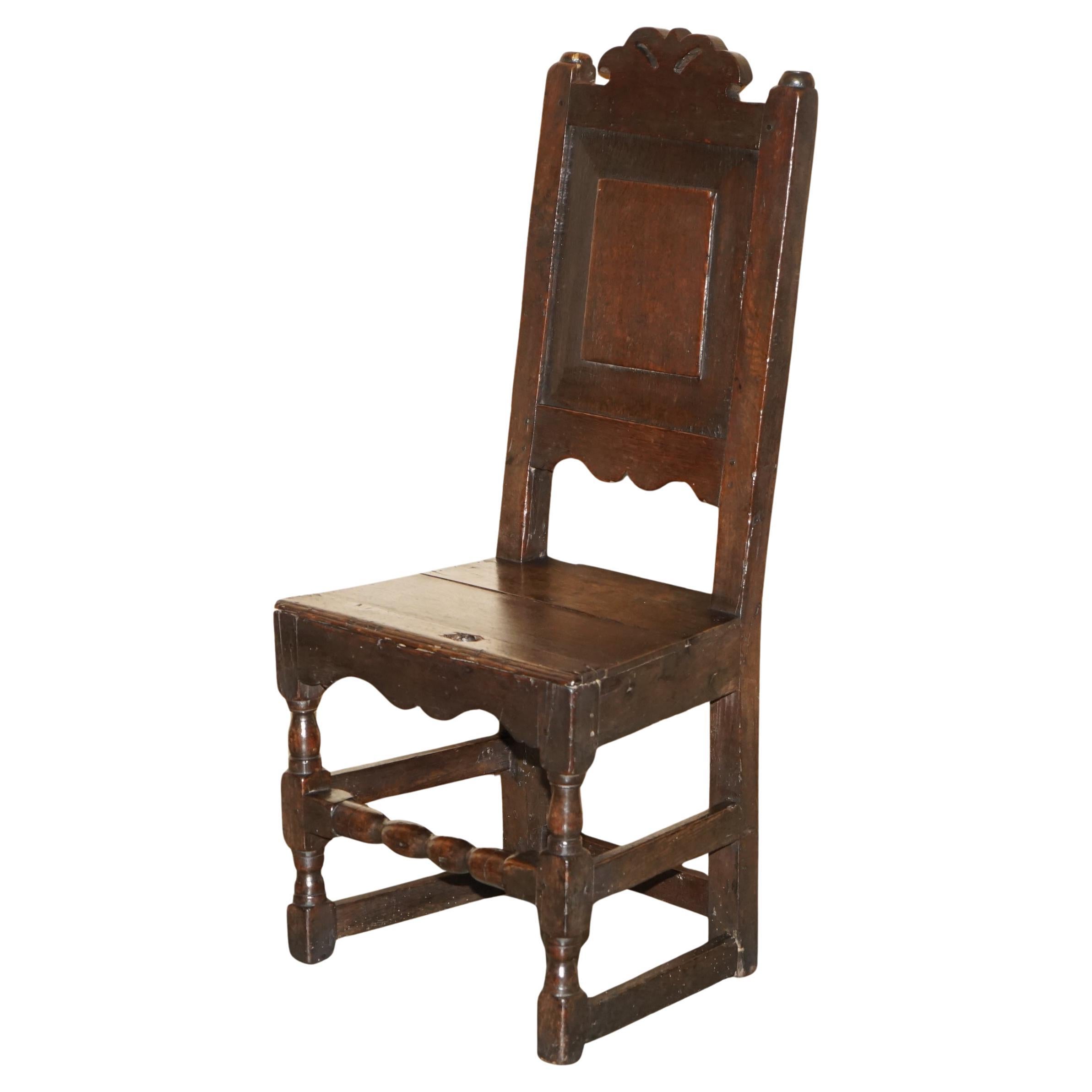 Qualität ANTIQUE CiRCA 1660 CHARLES II ENGLISH OAK 17TH CENTURY OCCASIONAL CHAIR