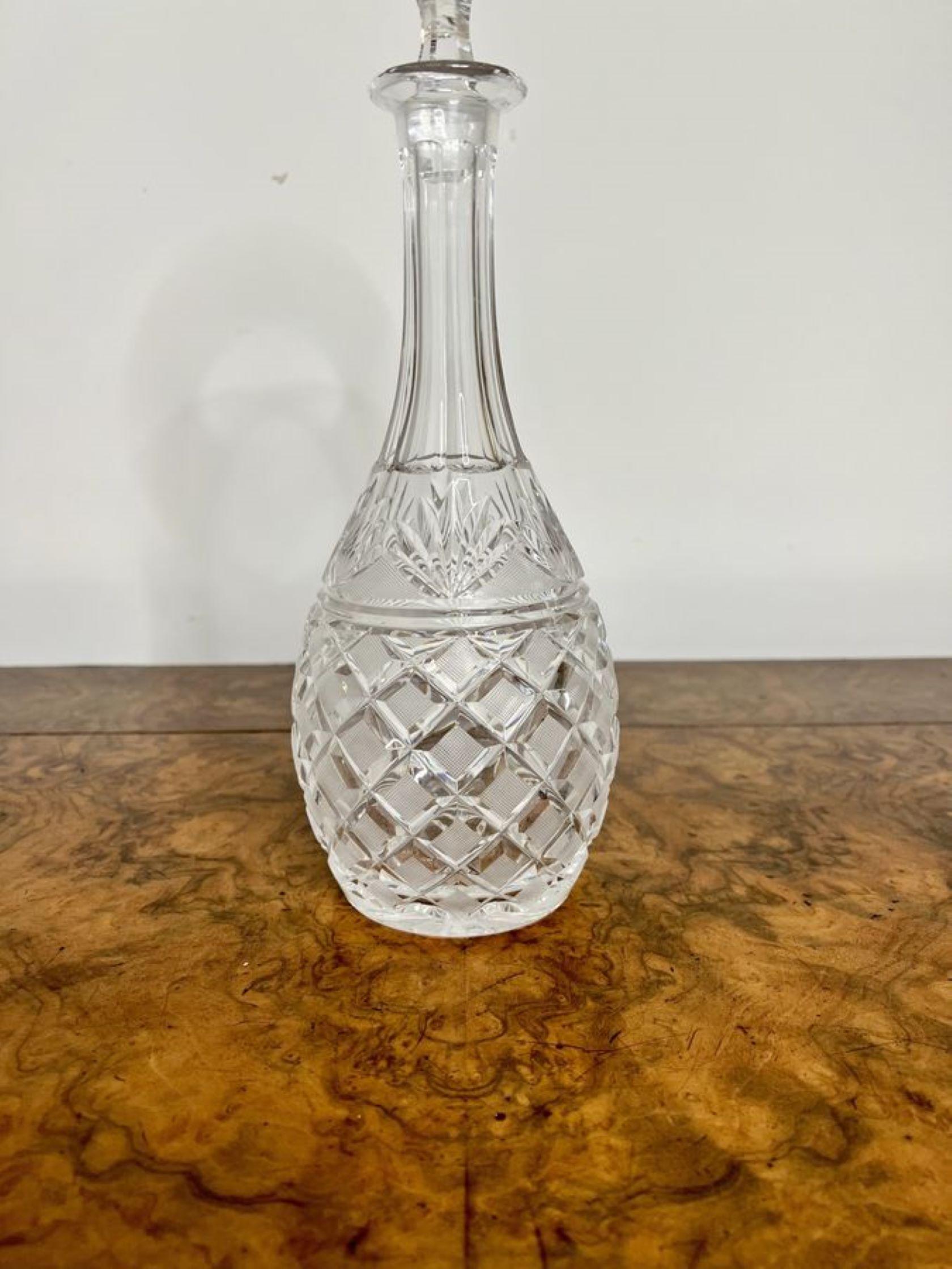 Quality antique cut glass decanter In Good Condition For Sale In Ipswich, GB