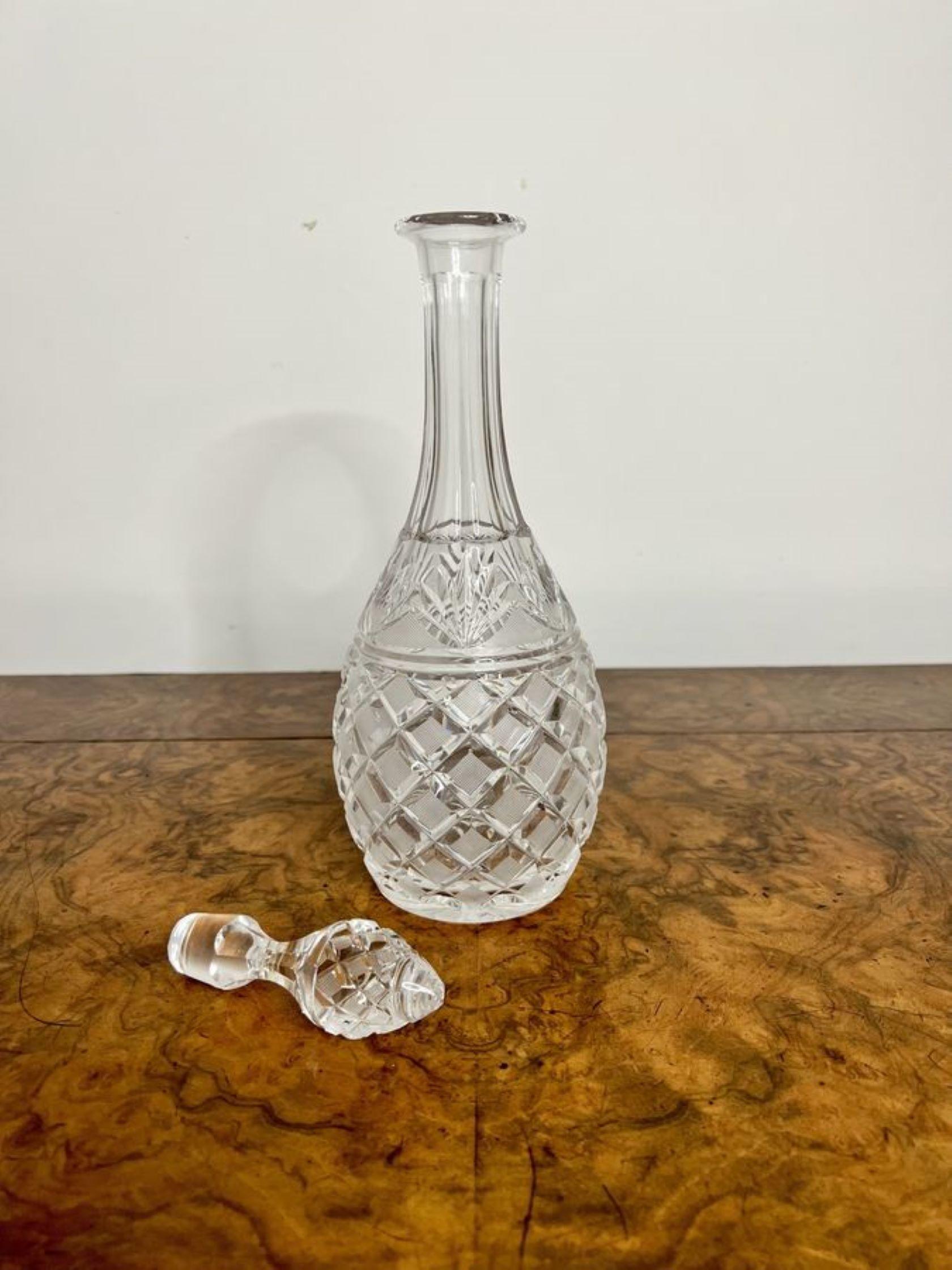 20th Century Quality antique cut glass decanter For Sale