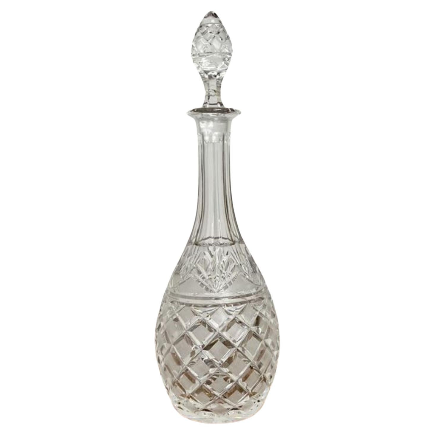 Quality antique cut glass decanter For Sale